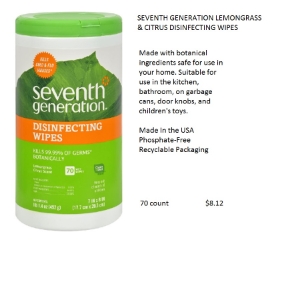 Seventh Generation Lemongrass & Citrus Disinfecting Wipes