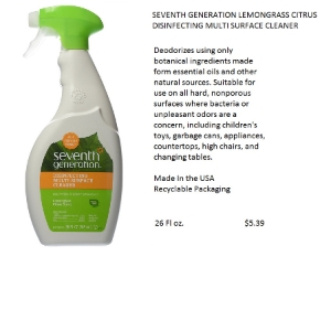 Seventh Generation Lemongrass Citrus Disinfecting Multi-Surface Cleaner